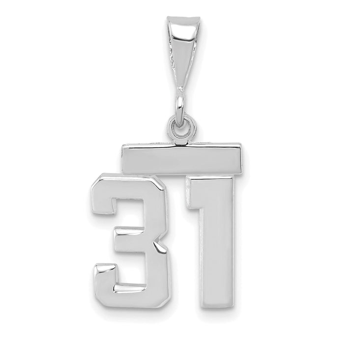 Lovely Rita's Pendants & Charms 14k White Gold Polished Finish Small Size Number 31 Charm Pendant
