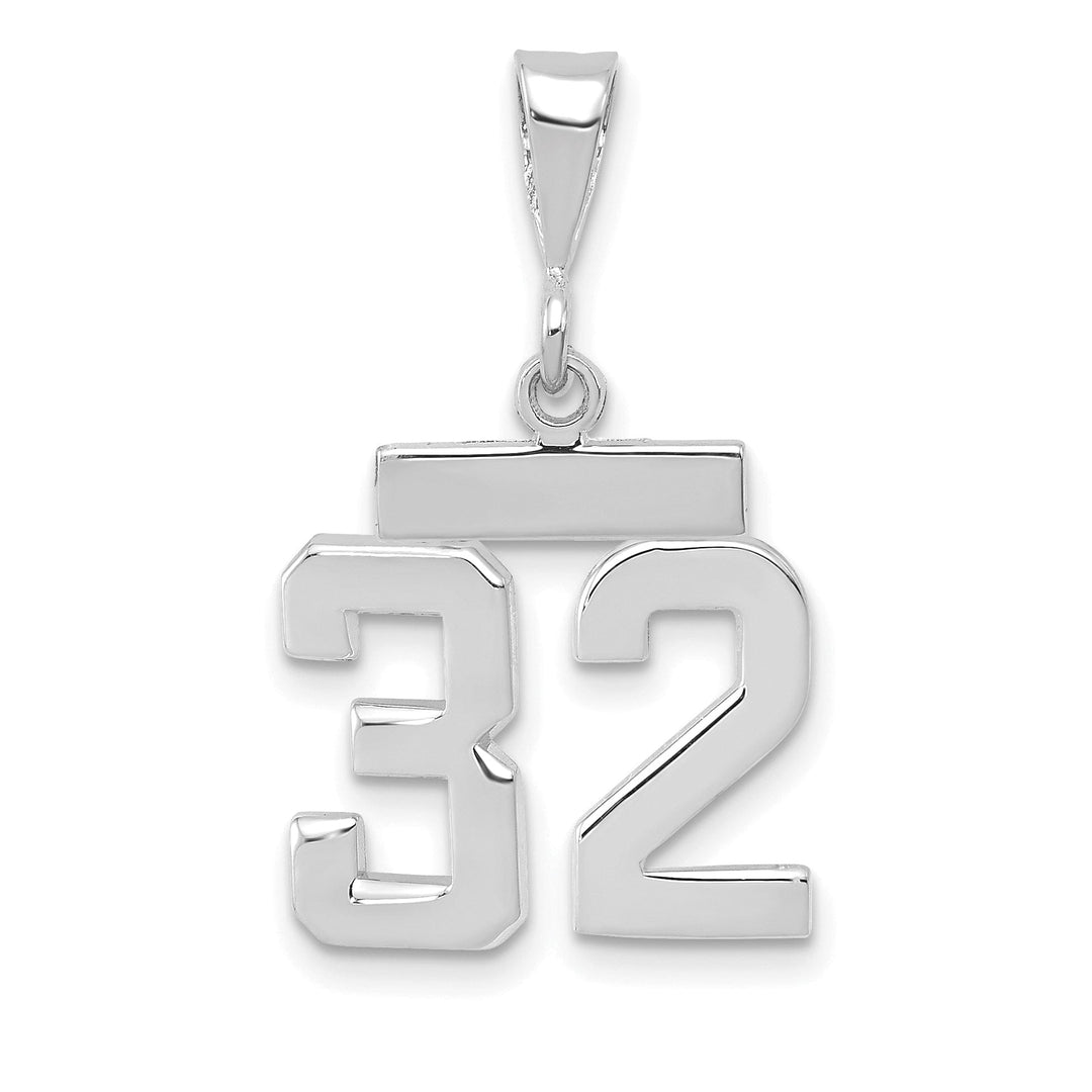 Lovely Rita's Pendants & Charms 14k White Gold Polished Finish Small Size Number 32 Charm Pendant