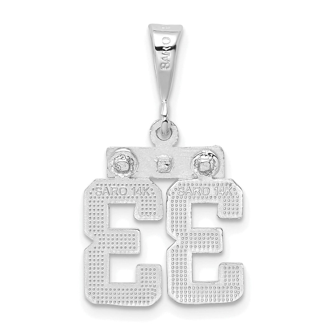 Lovely Rita's Pendants & Charms 14k White Gold Polished Finish Small Size Number 33 Charm Pendant