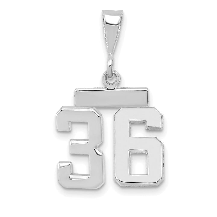Lovely Rita's Pendants & Charms 14k White Gold Polished Finish Small Size Number 36 Charm Pendant