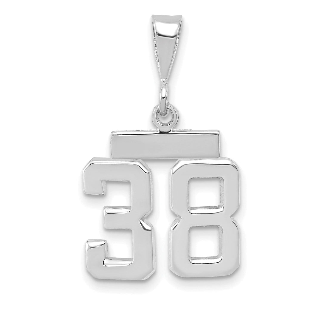 Lovely Rita's Pendants & Charms 14k White Gold Polished Finish Small Size Number 38 Charm Pendant
