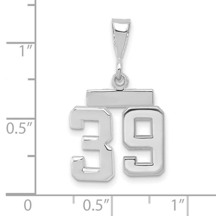 Lovely Rita's Pendants & Charms 14k White Gold Polished Finish Small Size Number 39 Charm Pendant