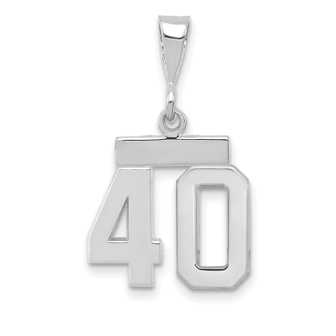 Lovely Rita's Pendants & Charms 14k White Gold Polished Finish Small Size Number 40 Charm Pendant