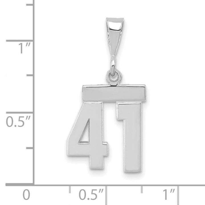 Lovely Rita's Pendants & Charms 14k White Gold Polished Finish Small Size Number 41 Charm Pendant