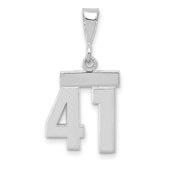 Lovely Rita's Pendants & Charms 14k White Gold Polished Finish Small Size Number 41 Charm Pendant