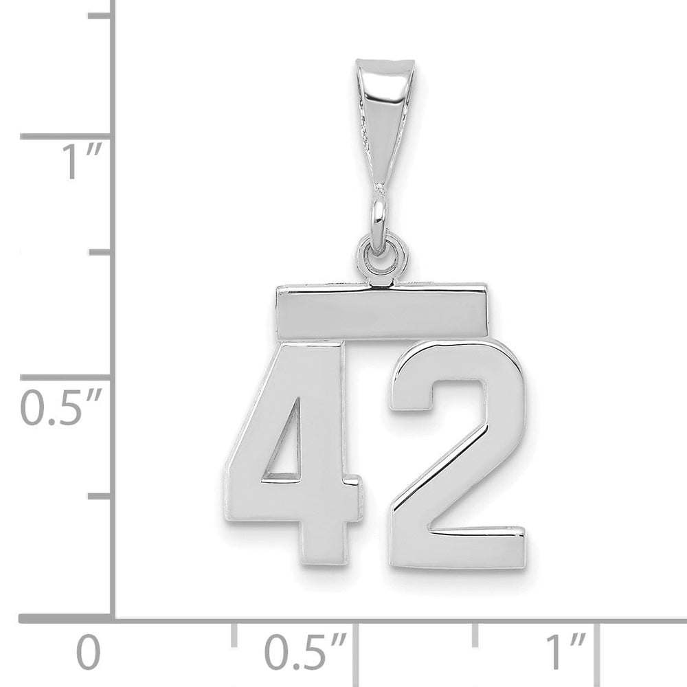 Lovely Rita's Pendants & Charms 14k White Gold Polished Finish Small Size Number 42 Charm Pendant