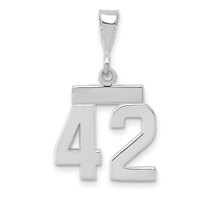 Lovely Rita's Pendants & Charms 14k White Gold Polished Finish Small Size Number 42 Charm Pendant