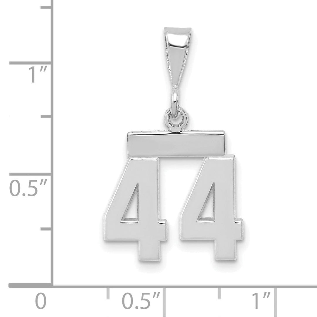 Lovely Rita's Pendants & Charms 14k White Gold Polished Finish Small Size Number 44 Charm Pendant
