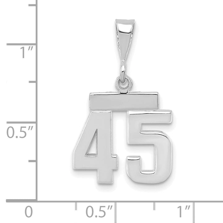 Lovely Rita's Pendants & Charms 14k White Gold Polished Finish Small Size Number 45 Charm Pendant