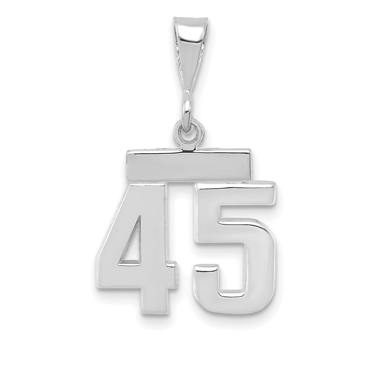 Lovely Rita's Pendants & Charms 14k White Gold Polished Finish Small Size Number 45 Charm Pendant