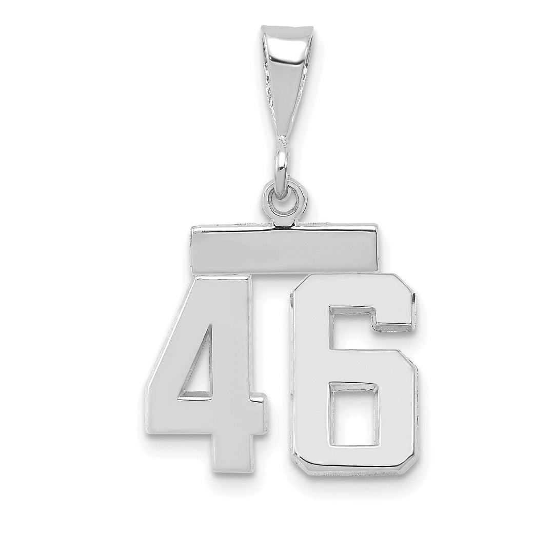 Lovely Rita's Pendants & Charms 14k White Gold Polished Finish Small Size Number 46 Charm Pendant