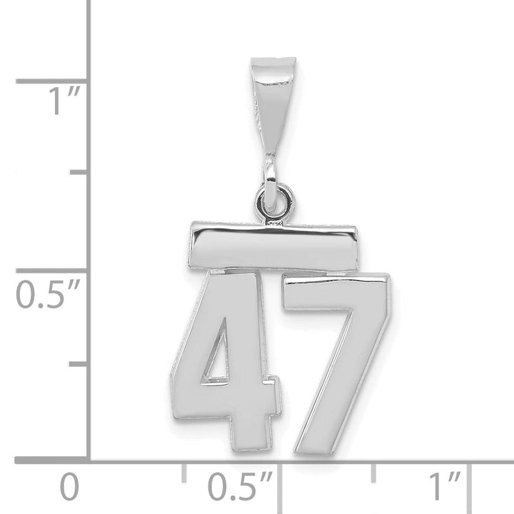 Lovely Rita's Pendants & Charms 14k White Gold Polished Finish Small Size Number 47 Charm Pendant