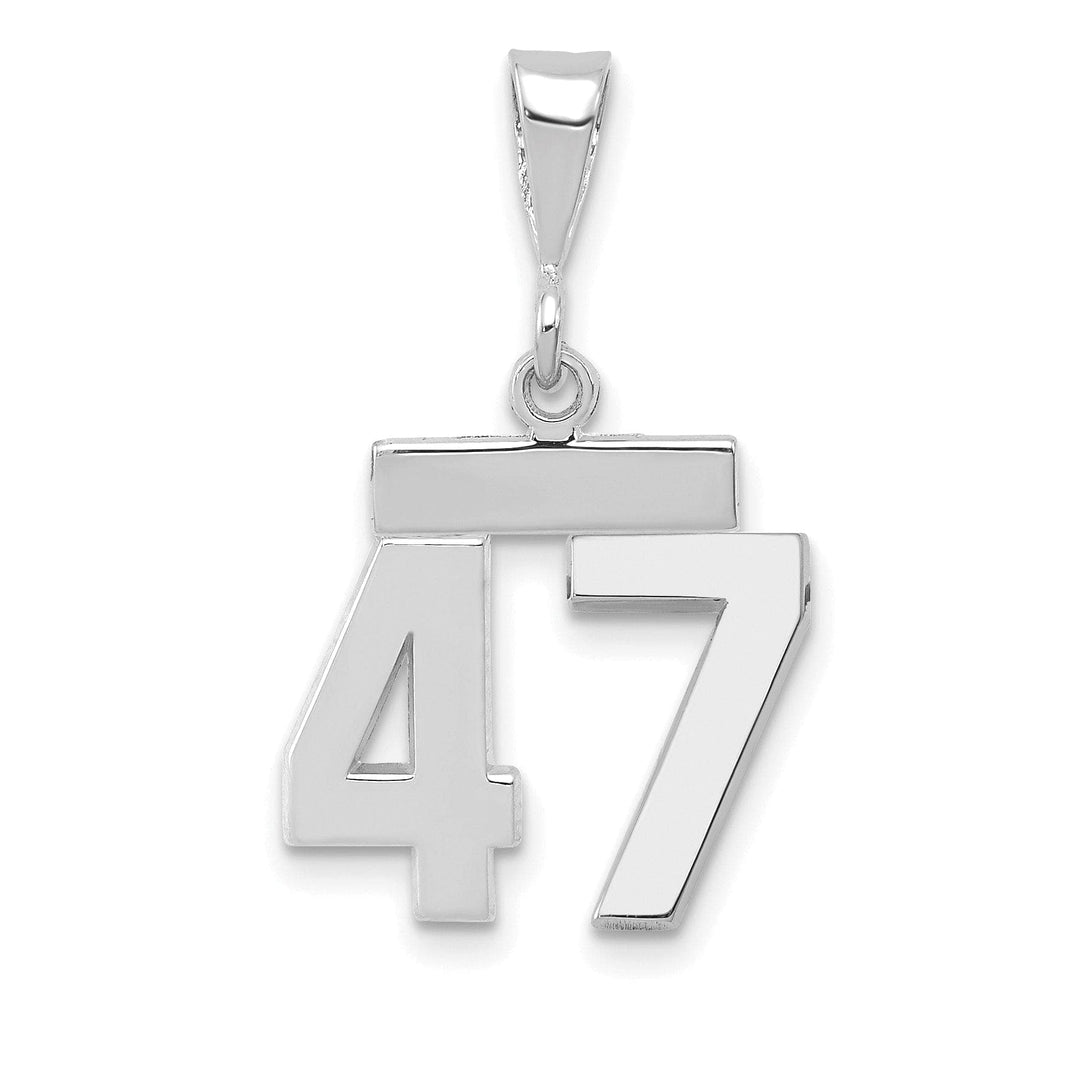 Lovely Rita's Pendants & Charms 14k White Gold Polished Finish Small Size Number 47 Charm Pendant
