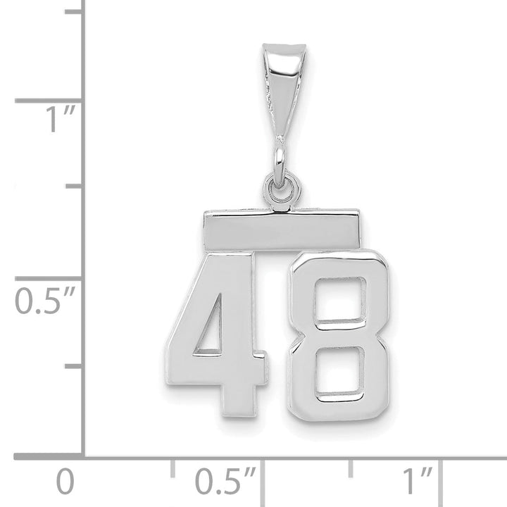 Lovely Rita's Pendants & Charms 14k White Gold Polished Finish Small Size Number 48 Charm Pendant