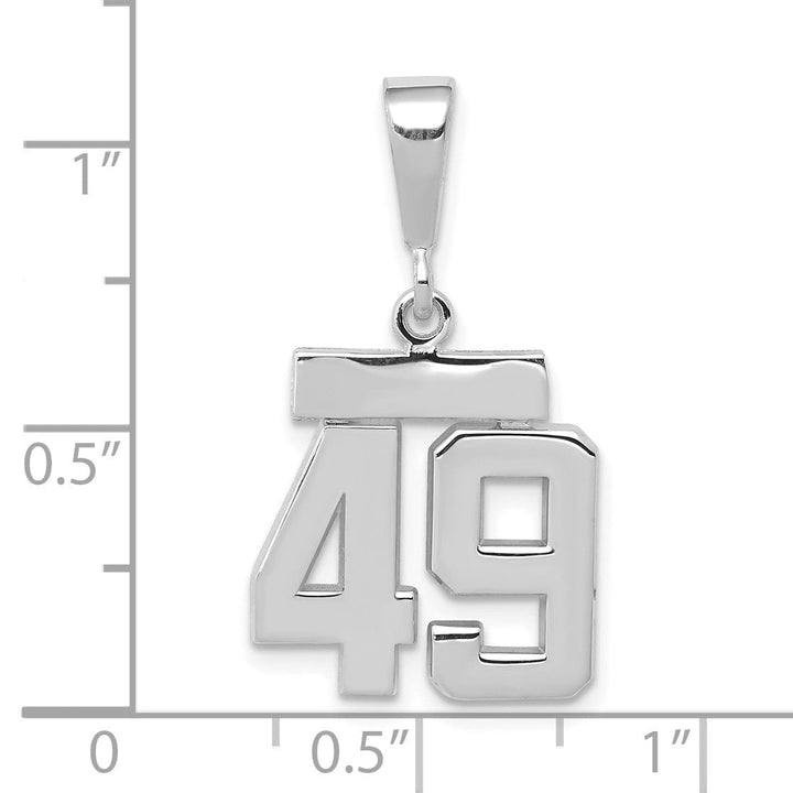 Lovely Rita's Pendants & Charms 14k White Gold Polished Finish Small Size Number 49 Charm Pendant