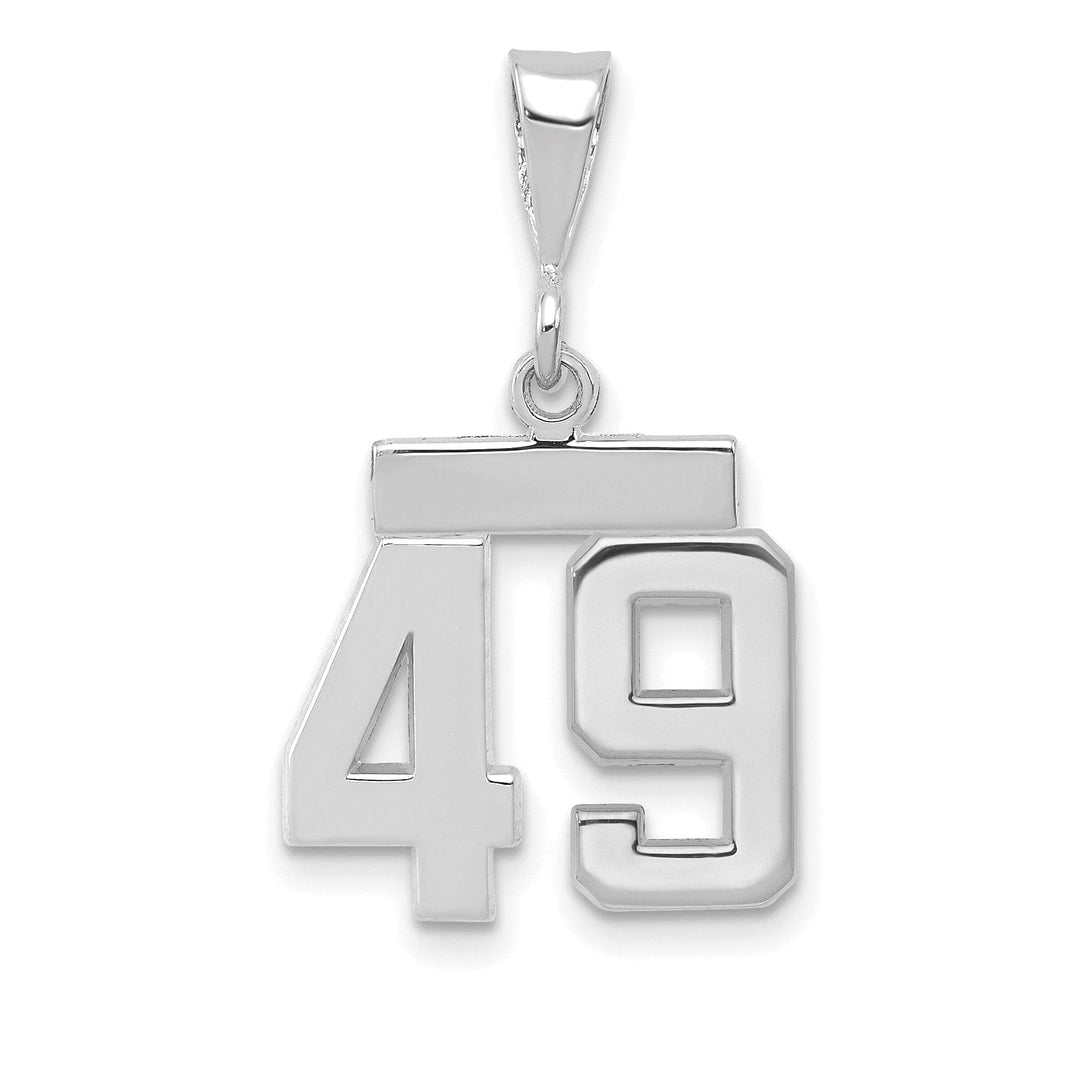 Lovely Rita's Pendants & Charms 14k White Gold Polished Finish Small Size Number 49 Charm Pendant