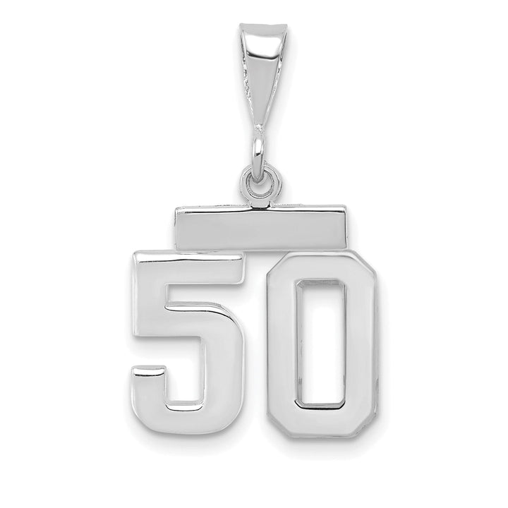 Lovely Rita's Pendants & Charms 14k White Gold Polished Finish Small Size Number 50 Charm Pendant