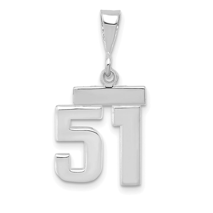 Lovely Rita's Pendants & Charms 14k White Gold Polished Finish Small Size Number 51 Charm Pendant