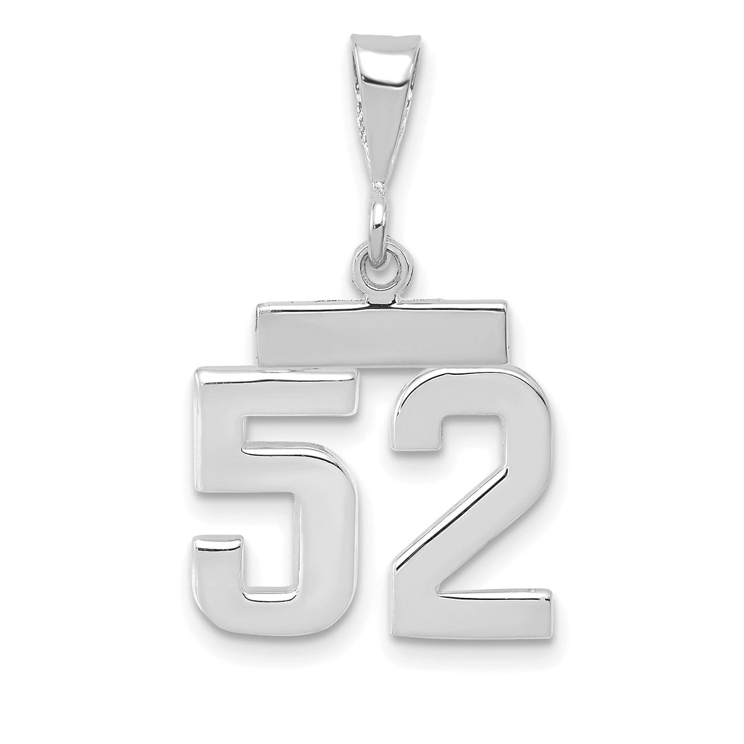 Lovely Rita's Pendants & Charms 14k White Gold Polished Finish Small Size Number 52 Charm Pendant