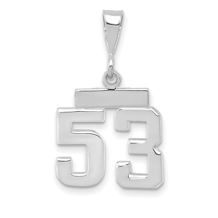 Lovely Rita's Pendants & Charms 14k White Gold Polished Finish Small Size Number 53 Charm Pendant
