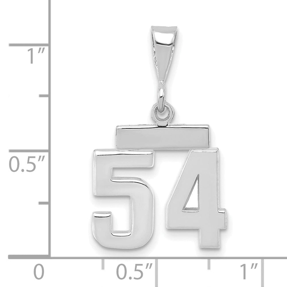 Lovely Rita's Pendants & Charms 14k White Gold Polished Finish Small Size Number 54 Charm Pendant