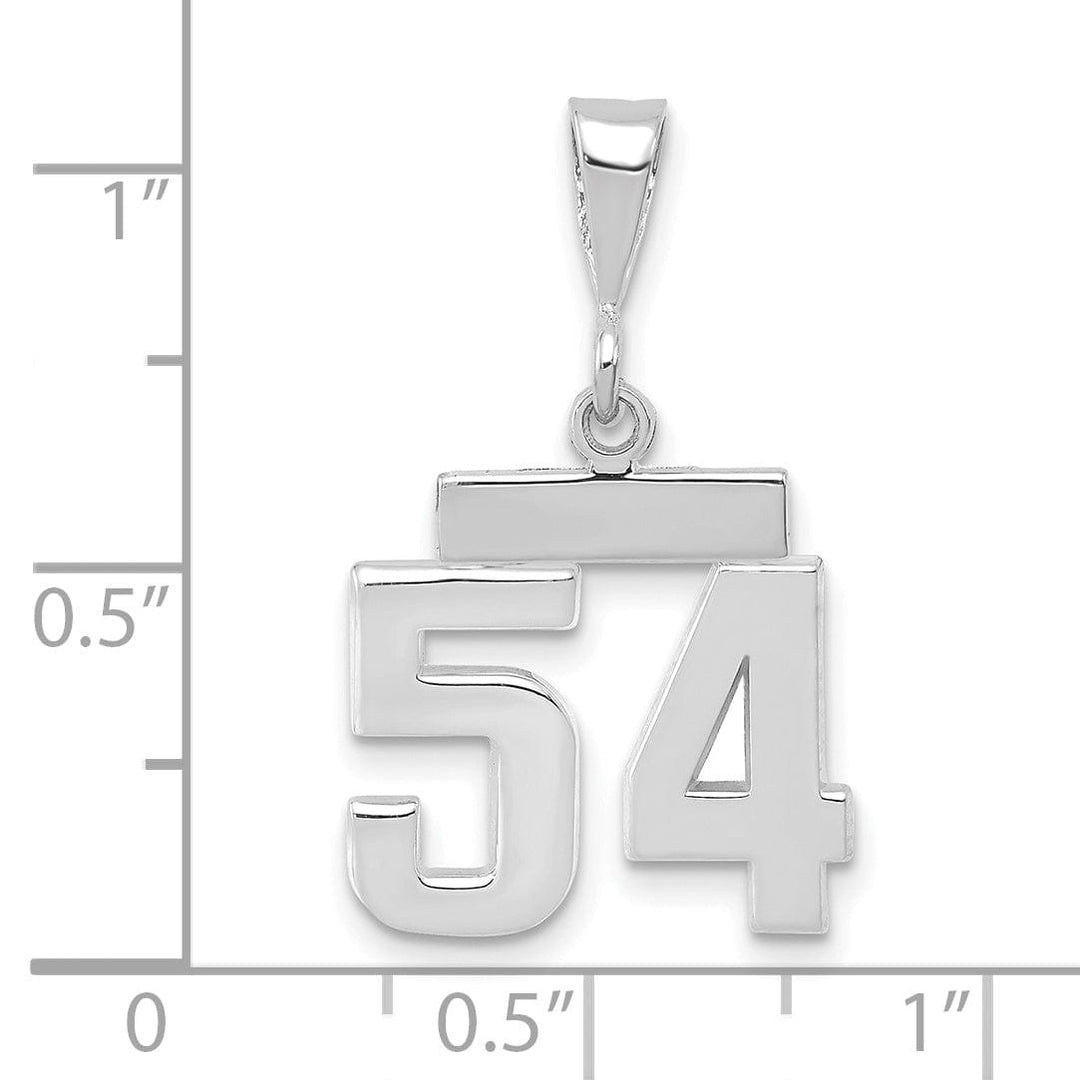 Lovely Rita's Pendants & Charms 14k White Gold Polished Finish Small Size Number 54 Charm Pendant