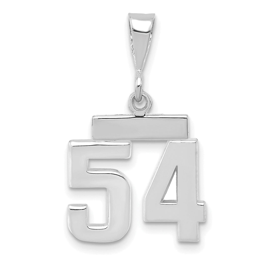 Lovely Rita's Pendants & Charms 14k White Gold Polished Finish Small Size Number 54 Charm Pendant