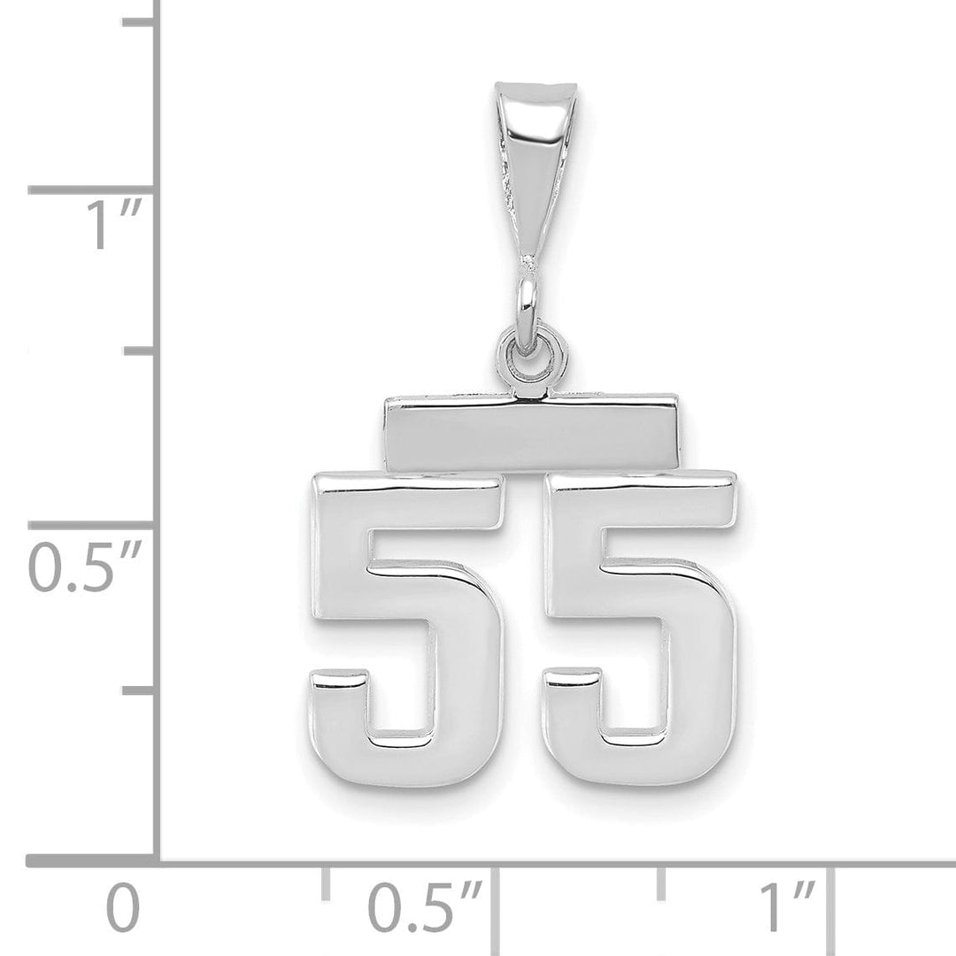 Lovely Rita's Pendants & Charms 14k White Gold Polished Finish Small Size Number 55 Charm Pendant