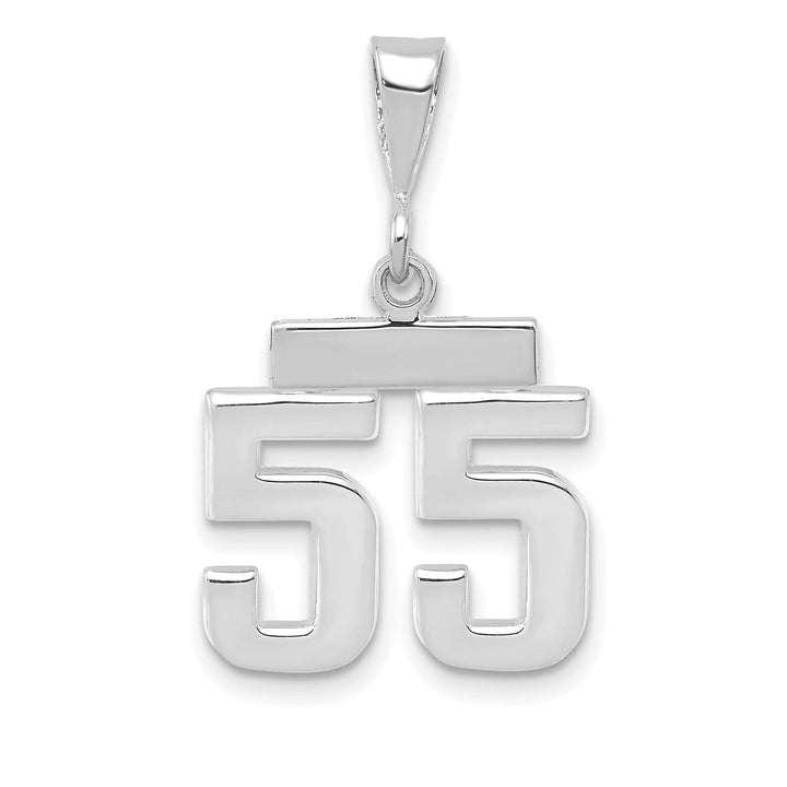Lovely Rita's Pendants & Charms 14k White Gold Polished Finish Small Size Number 55 Charm Pendant