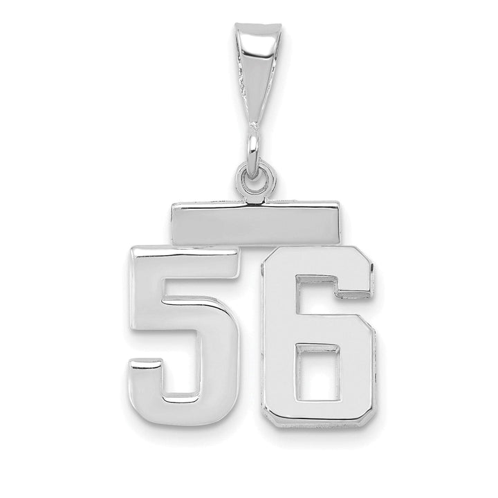 Lovely Rita's Pendants & Charms 14k White Gold Polished Finish Small Size Number 56 Charm Pendant