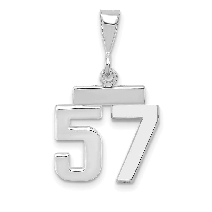 Lovely Rita's Pendants & Charms 14k White Gold Polished Finish Small Size Number 57 Charm Pendant