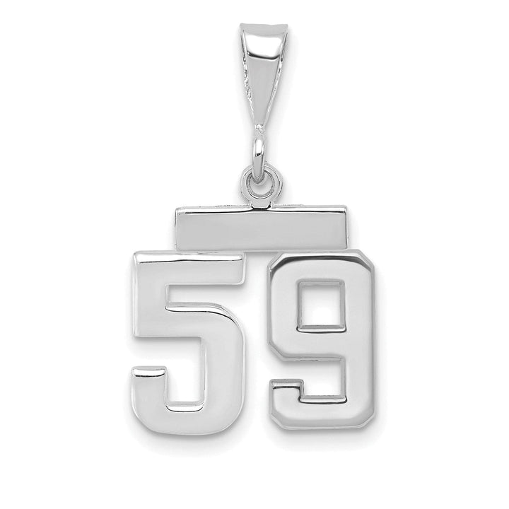 Lovely Rita's Pendants & Charms 14k White Gold Polished Finish Small Size Number 59 Charm Pendant