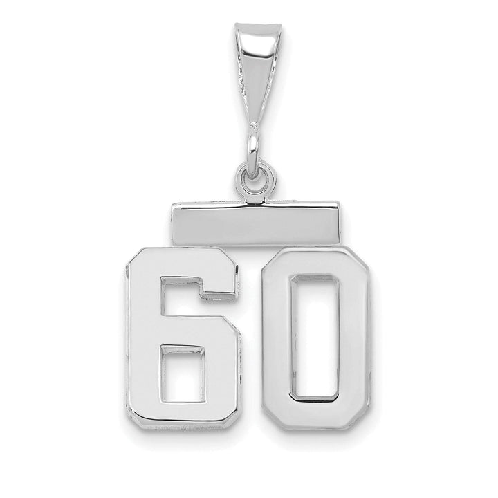 Lovely Rita's Pendants & Charms 14k White Gold Polished Finish Small Size Number 60 Charm Pendant