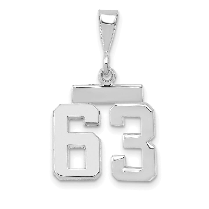 Lovely Rita's Pendants & Charms 14k White Gold Polished Finish Small Size Number 63 Charm Pendant