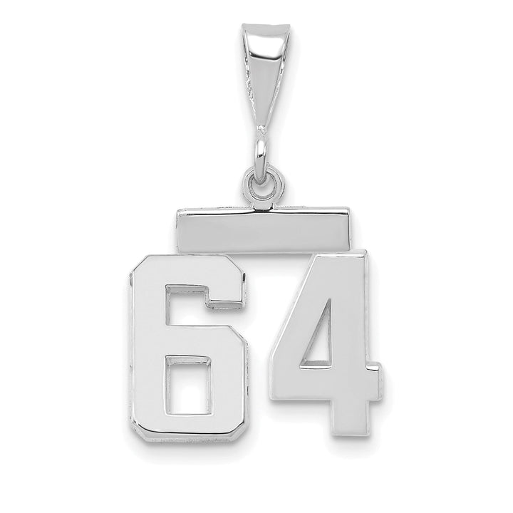 Lovely Rita's Pendants & Charms 14k White Gold Polished Finish Small Size Number 64 Charm Pendant