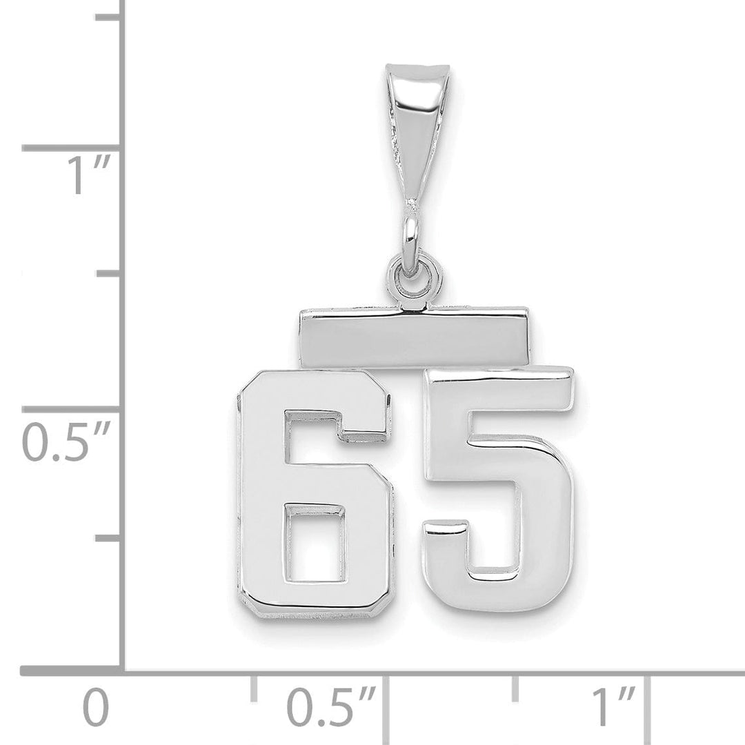 Lovely Rita's Pendants & Charms 14k White Gold Polished Finish Small Size Number 65 Charm Pendant