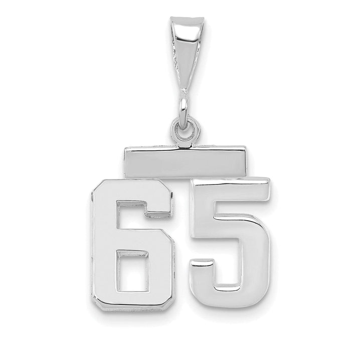 Lovely Rita's Pendants & Charms 14k White Gold Polished Finish Small Size Number 65 Charm Pendant
