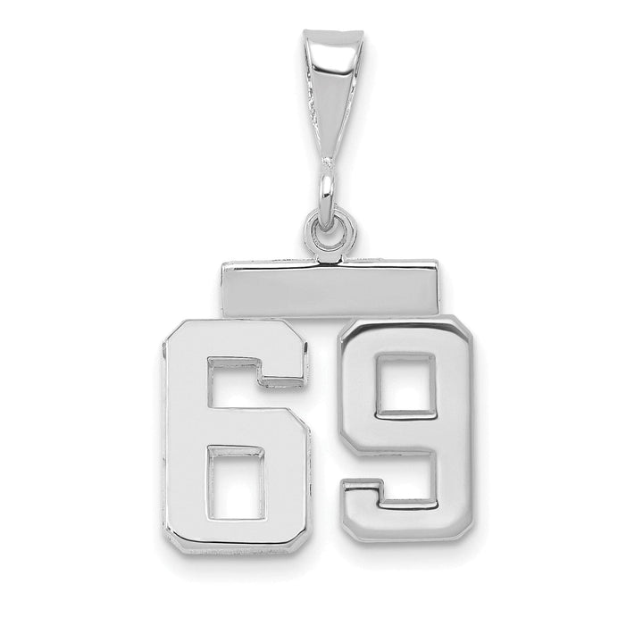 Lovely Rita's Pendants & Charms 14k White Gold Polished Finish Small Size Number 69 Charm Pendant