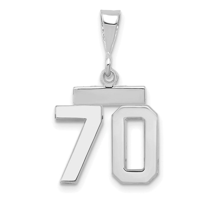 Lovely Rita's Pendants & Charms 14k White Gold Polished Finish Small Size Number 70 Charm Pendant