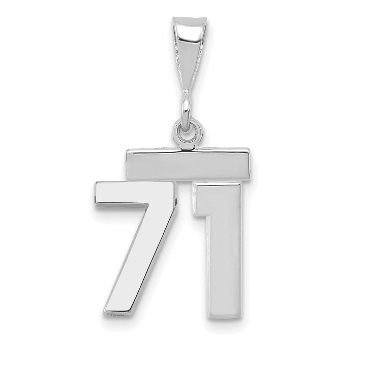 Lovely Rita's Pendants & Charms 14k White Gold Polished Finish Small Size Number 71 Charm Pendant