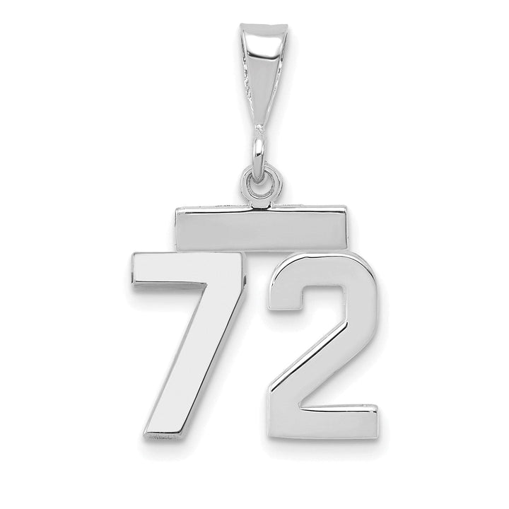 Lovely Rita's Pendants & Charms 14k White Gold Polished Finish Small Size Number 72 Charm Pendant
