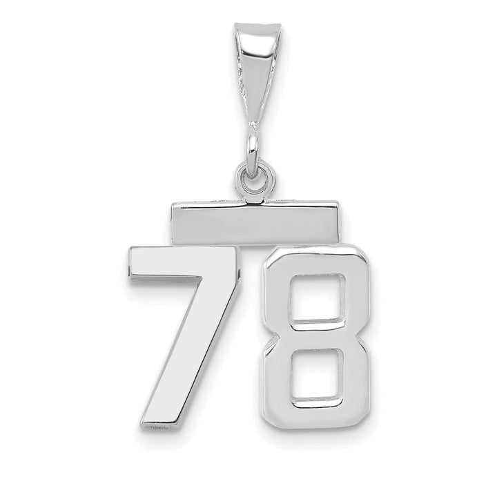 Lovely Rita's Pendants & Charms 14k White Gold Polished Finish Small Size Number 78 Charm Pendant
