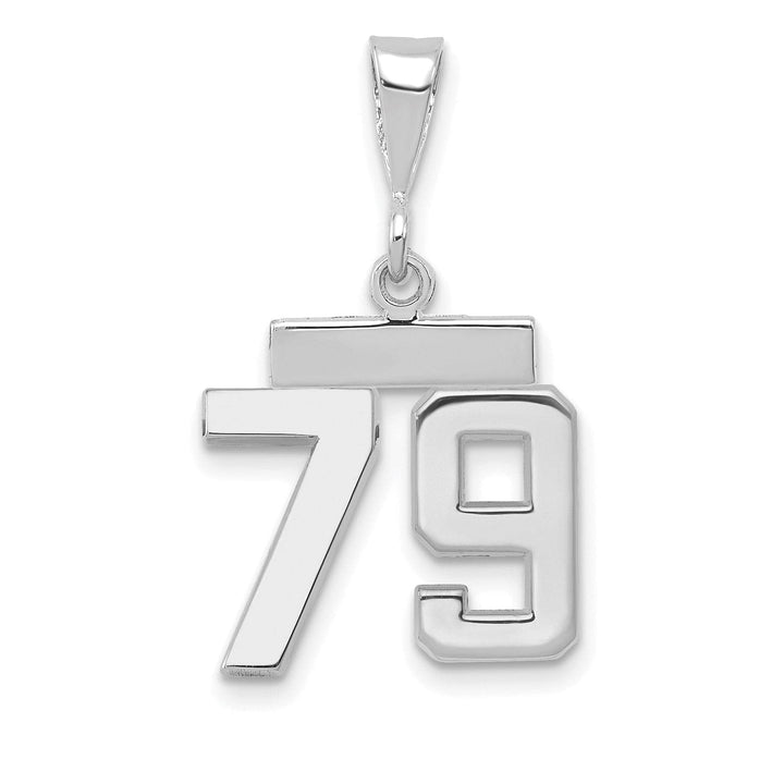 Lovely Rita's Pendants & Charms 14k White Gold Polished Finish Small Size Number 79 Charm Pendant