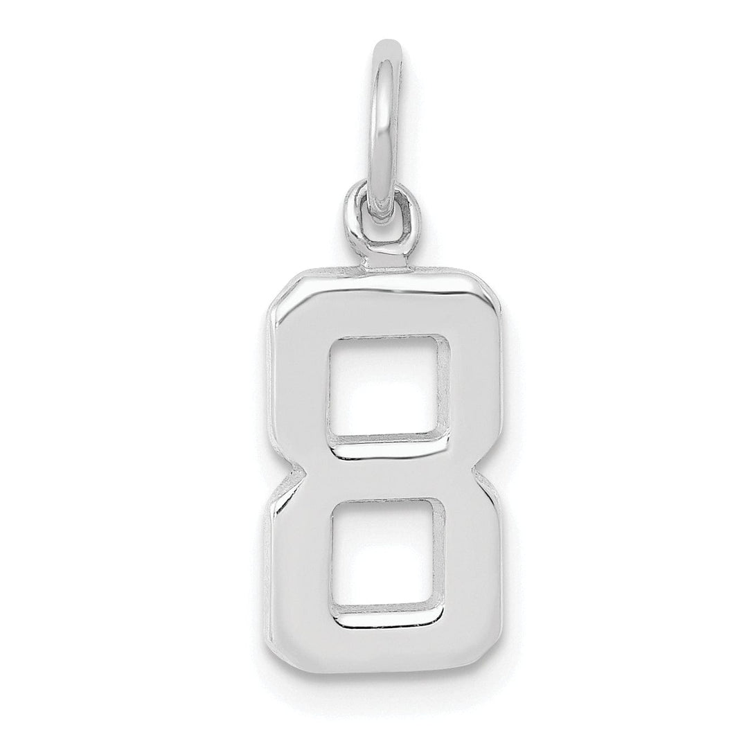 Lovely Rita's Pendants & Charms 14k White Gold Polished Finish Small Size Number 8 Charm Pendant