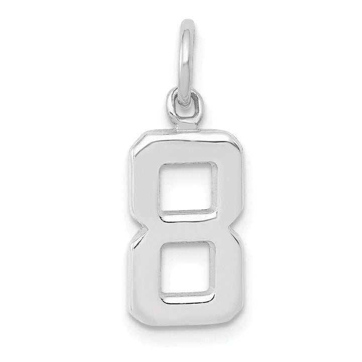 Lovely Rita's Pendants & Charms 14k White Gold Polished Finish Small Size Number 8 Charm Pendant