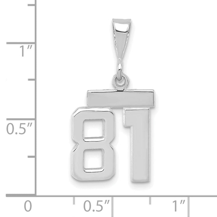 Lovely Rita's Pendants & Charms 14k White Gold Polished Finish Small Size Number 81 Charm Pendant