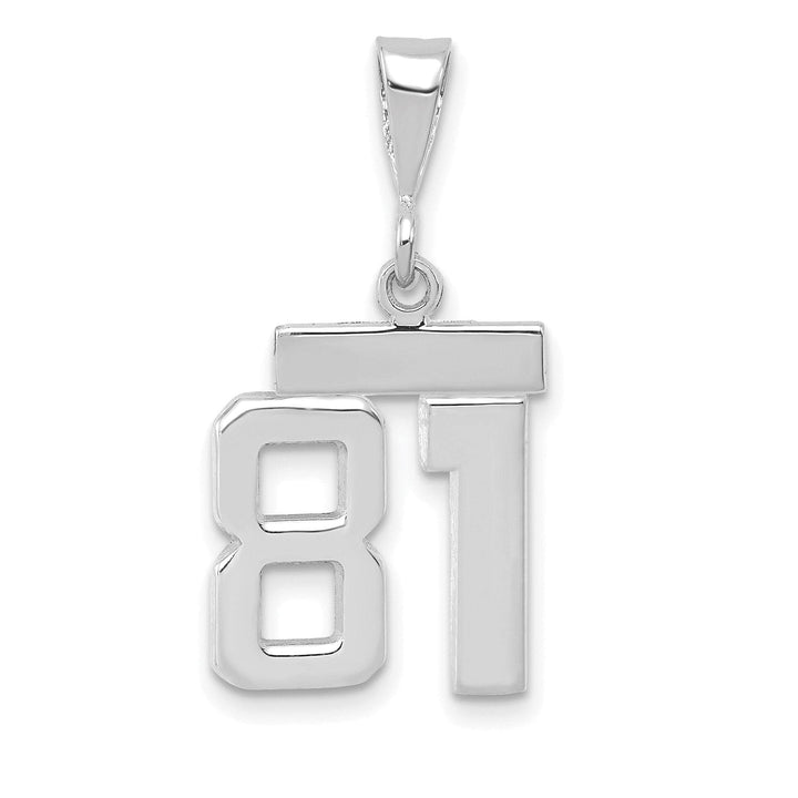 Lovely Rita's Pendants & Charms 14k White Gold Polished Finish Small Size Number 81 Charm Pendant