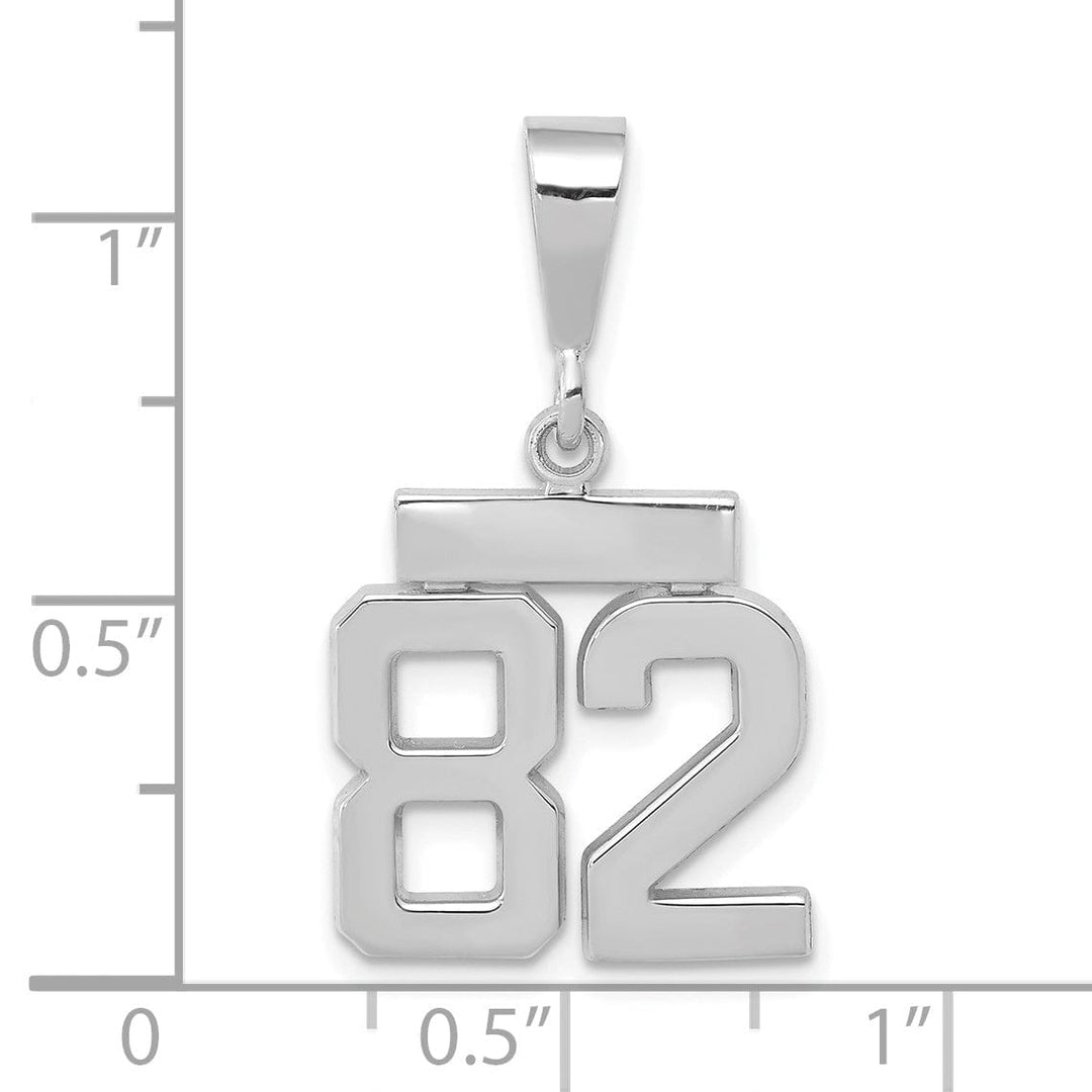 Lovely Rita's Pendants & Charms 14k White Gold Polished Finish Small Size Number 82 Charm Pendant