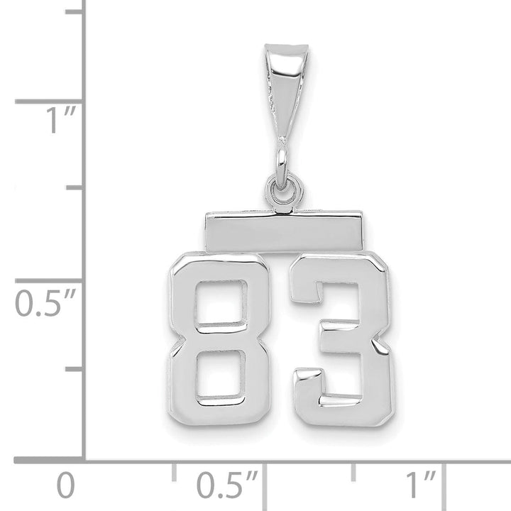 Lovely Rita's Pendants & Charms 14k White Gold Polished Finish Small Size Number 83 Charm Pendant