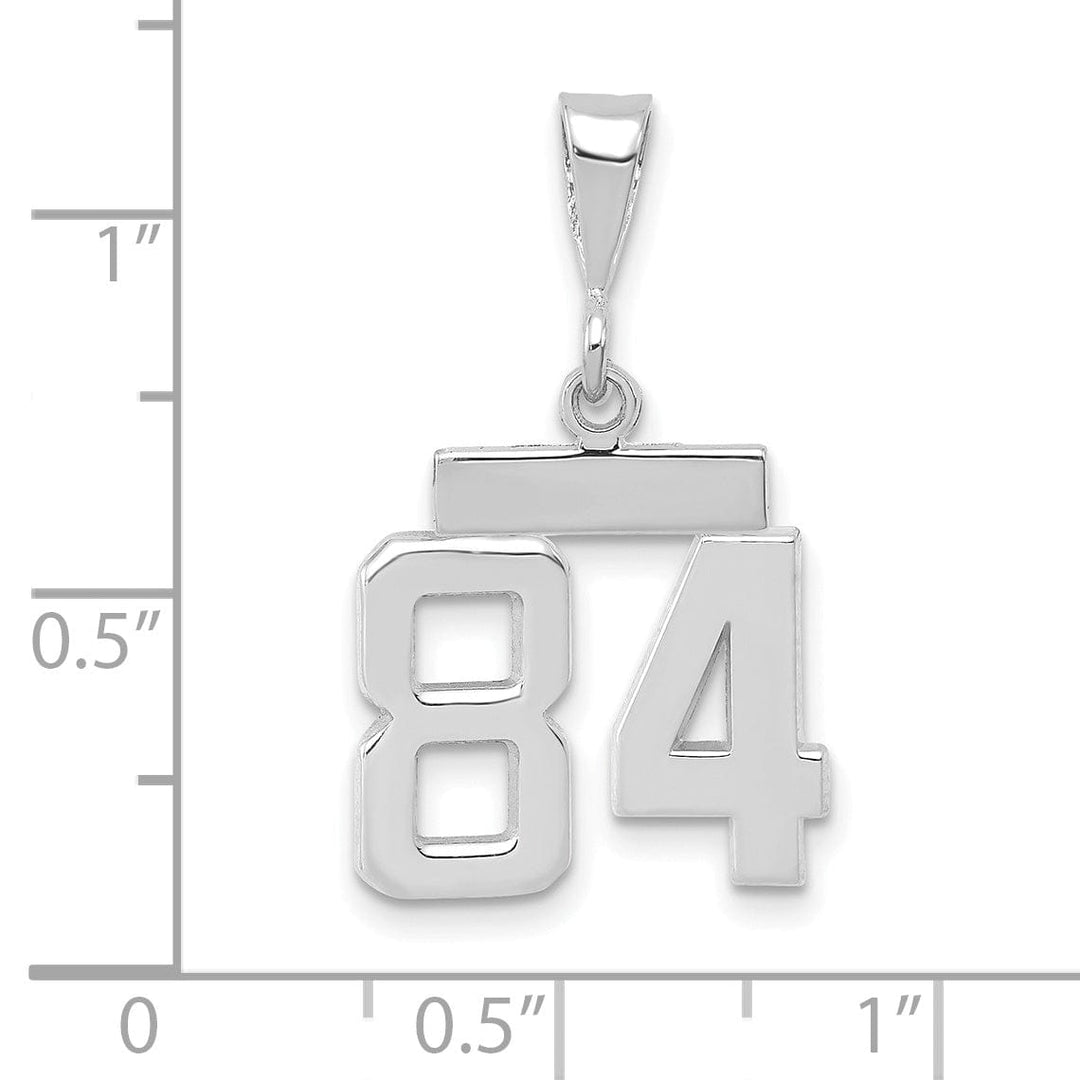 Lovely Rita's Pendants & Charms 14k White Gold Polished Finish Small Size Number 84 Charm Pendant